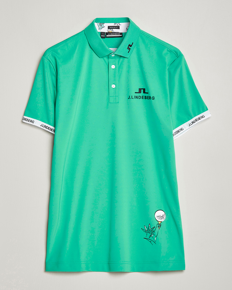 Mies | Pikeet | J.Lindeberg | KV PGA Printed Jersey Polo Blarney Green