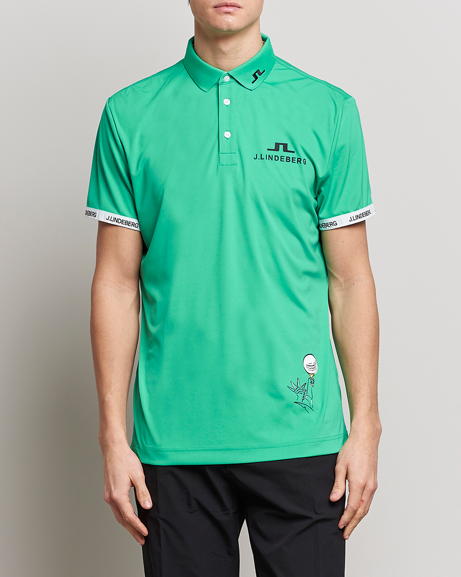 Mies |  | J.Lindeberg | KV PGA Printed Jersey Polo Blarney Green