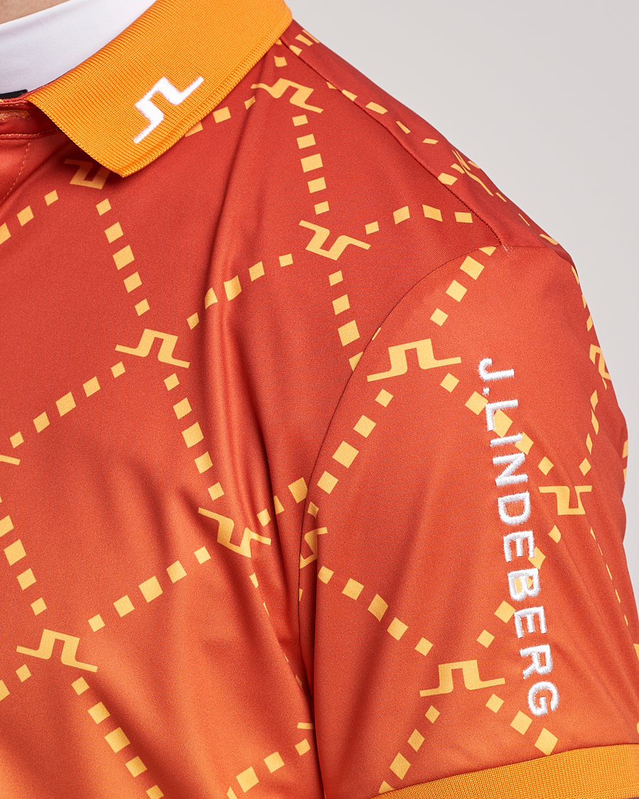 Mies | Pikeet | J.Lindeberg | Tour Tech Regular Fit Printed Polo Sunset Fade