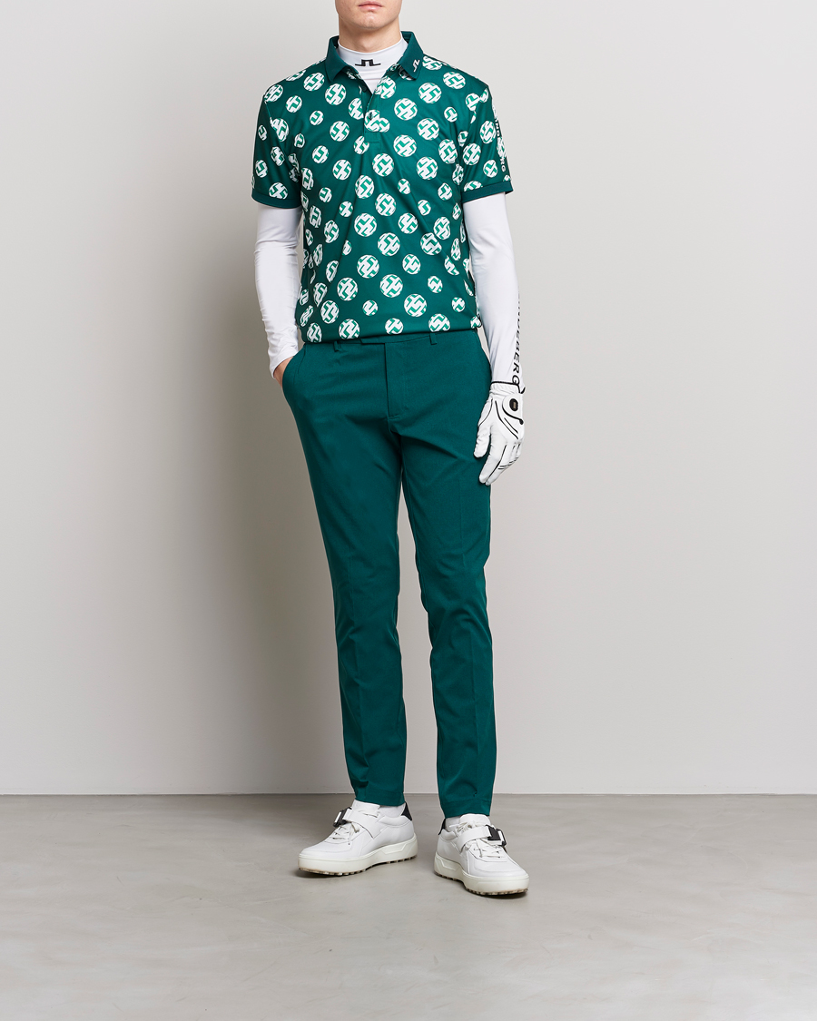 Mies | Pikeet | J.Lindeberg | Tour Tech Regular Fit Printed Polo Rain Forest