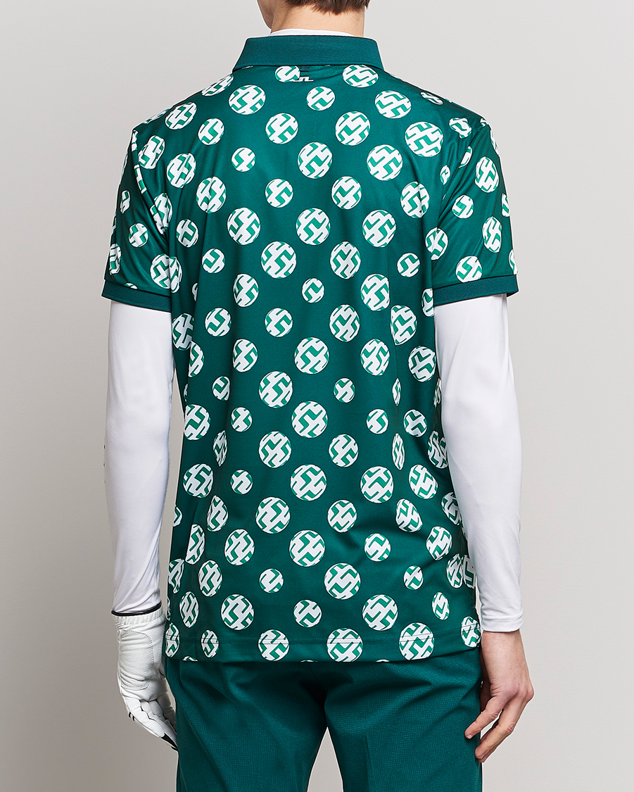 Mies | Pikeet | J.Lindeberg | Tour Tech Regular Fit Printed Polo Rain Forest