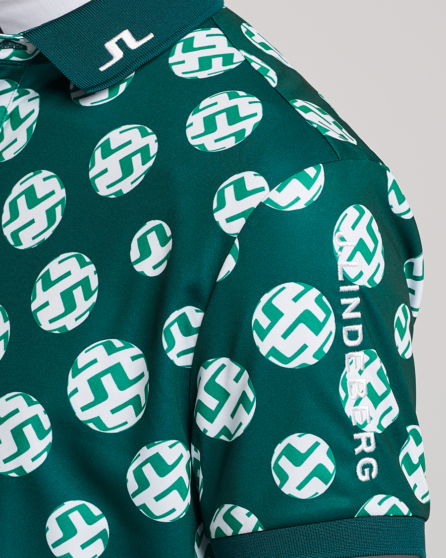 Mies | Pikeet | J.Lindeberg | Tour Tech Regular Fit Printed Polo Rain Forest