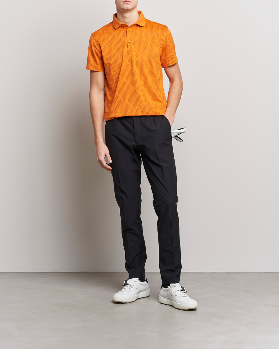 Mies | Pikeet | J.Lindeberg | Mat Jacquard Regular Fit Polo Russet Orange