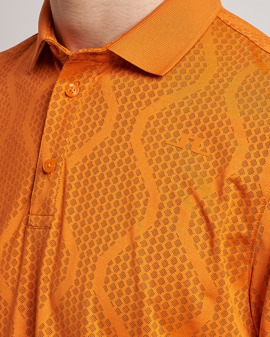 Mies | Pikeet | J.Lindeberg | Mat Jacquard Regular Fit Polo Russet Orange