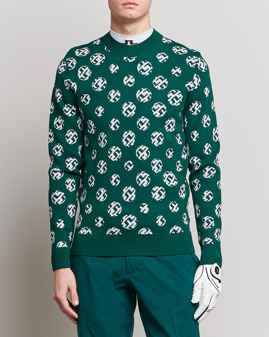 Mies | Golf | J.Lindeberg | Gus Jaccquard Knitted Sweater Rain Forest