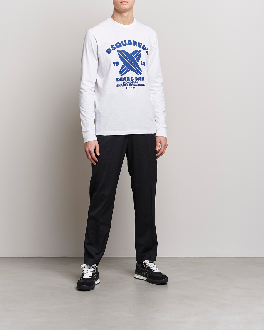 Mies | T-paidat | Dsquared2 | Long Sleeve Surf Tee White