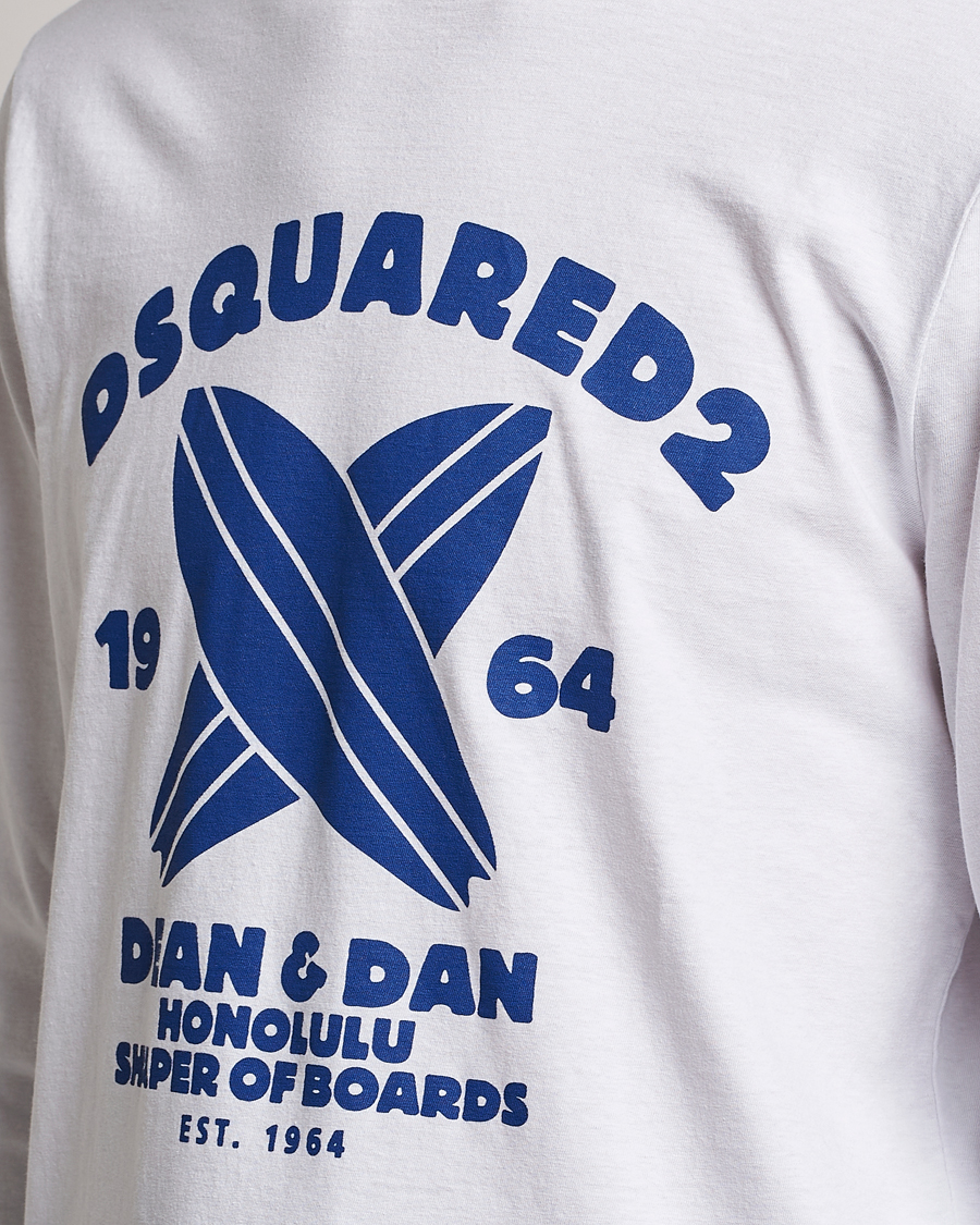 Mies | T-paidat | Dsquared2 | Long Sleeve Surf Tee White