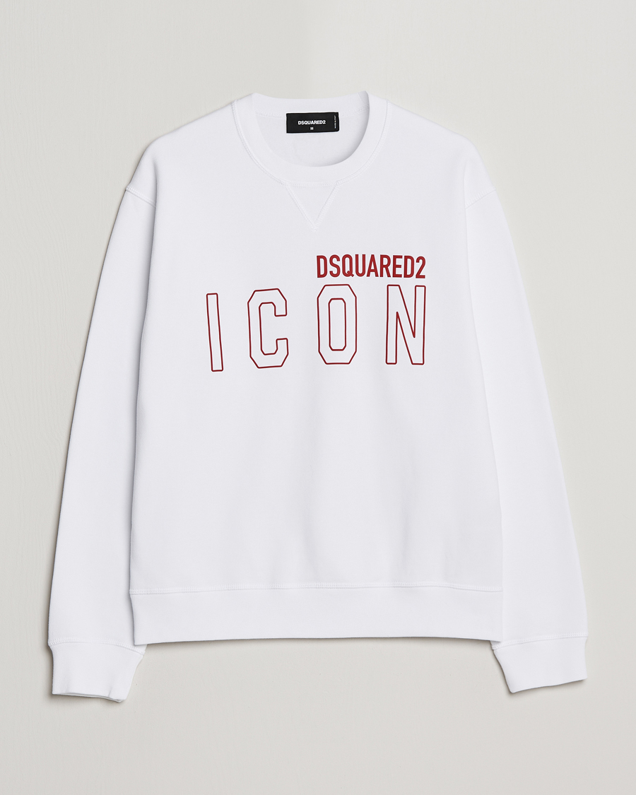 Mies | Puserot | Dsquared2 | Icon Transparent Logo Sweatshirt White