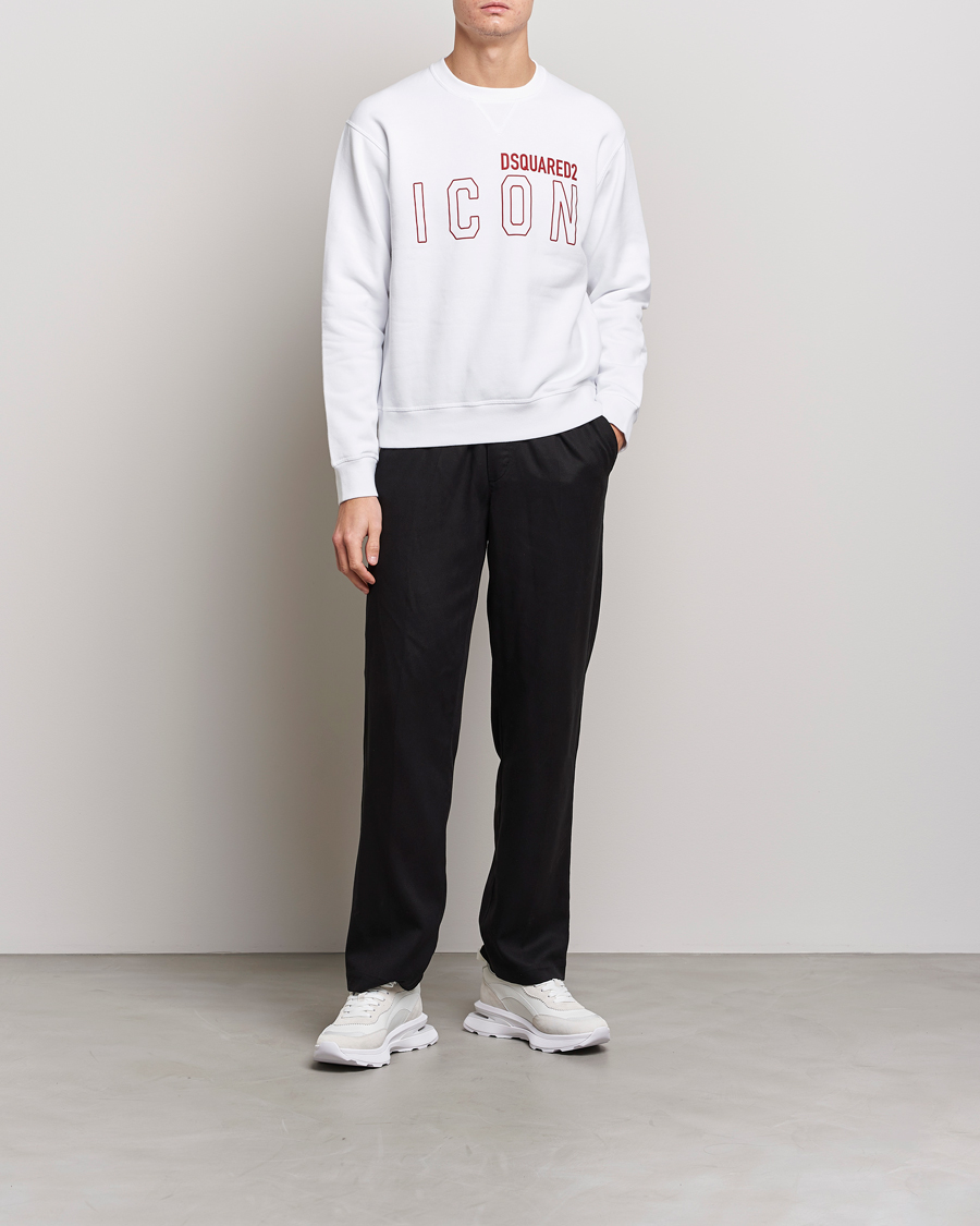 Mies | Puserot | Dsquared2 | Icon Transparent Logo Sweatshirt White
