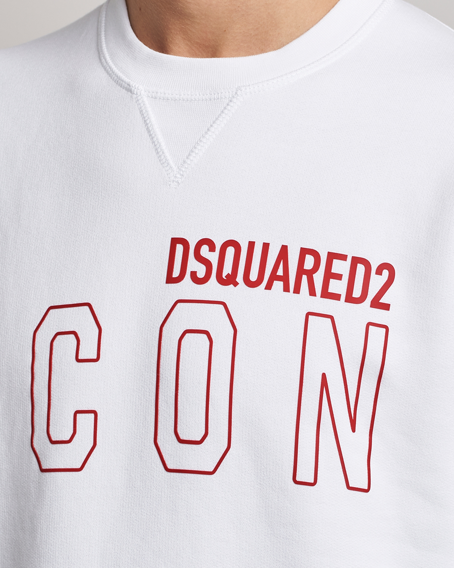 Mies | Puserot | Dsquared2 | Icon Transparent Logo Sweatshirt White