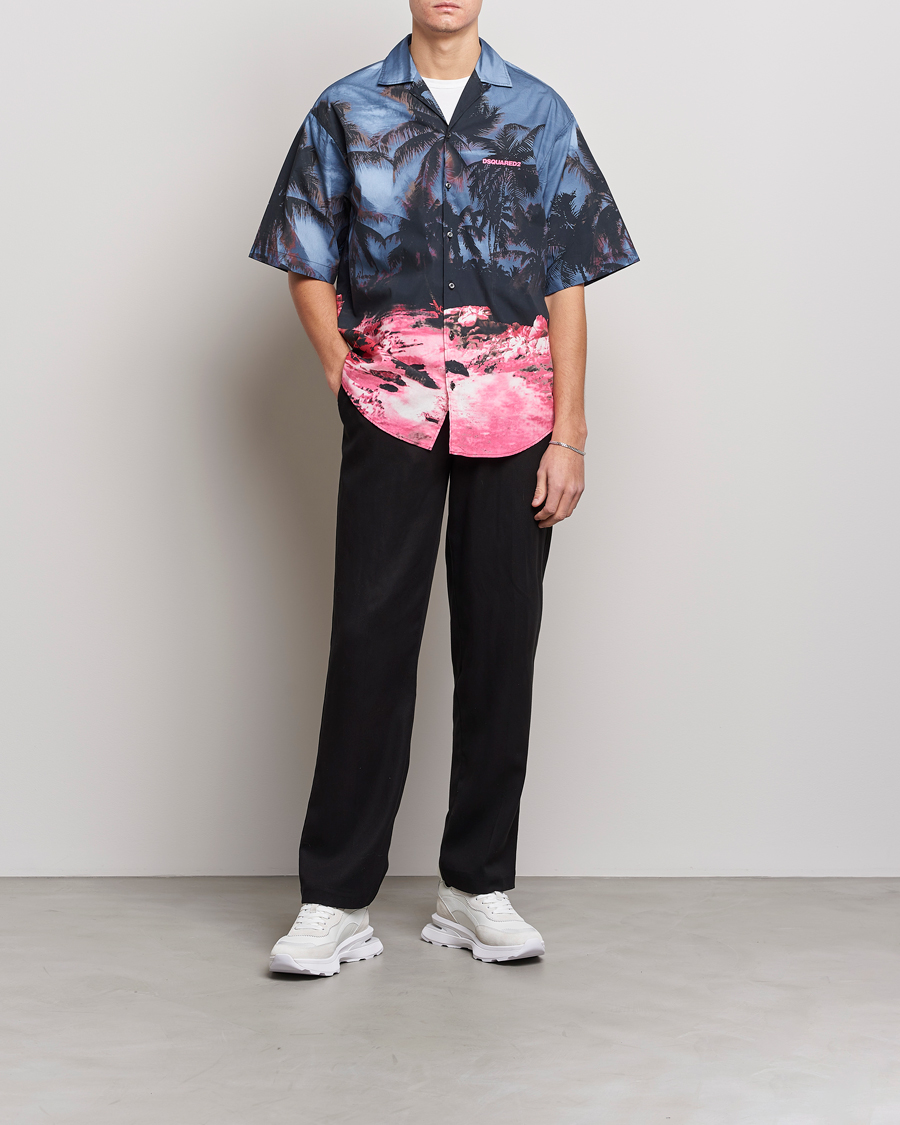 Mies | Kauluspaidat | Dsquared2 | Palm Tree Bowling Shirt Purple