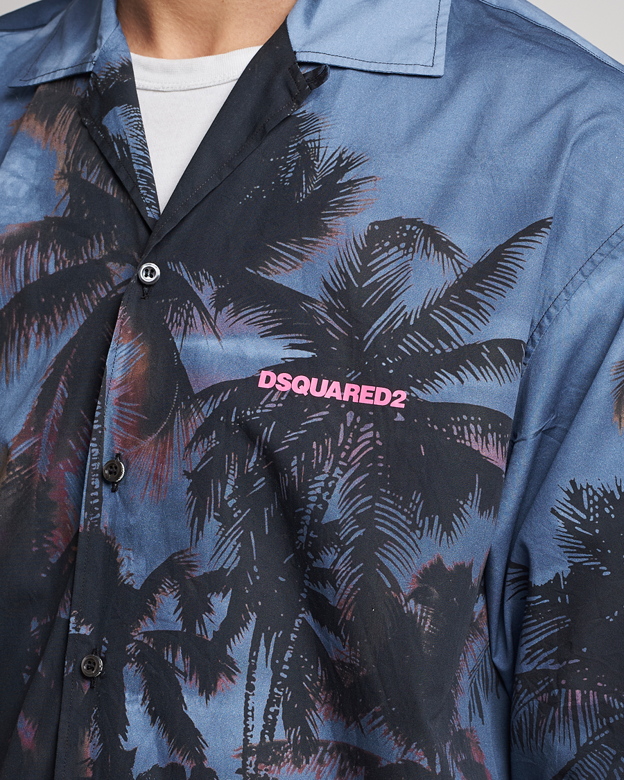 Mies | Kauluspaidat | Dsquared2 | Palm Tree Bowling Shirt Purple