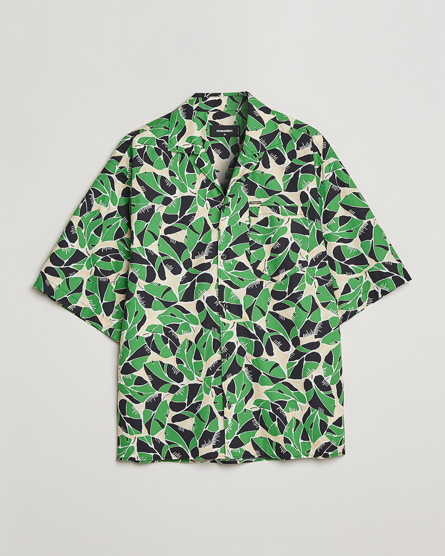 Mies | Kauluspaidat | Dsquared2 | Printed Bowling Shirt Beige/Green