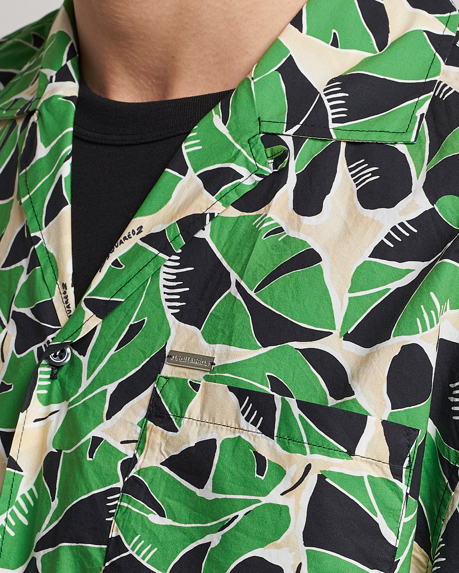 Mies | Kauluspaidat | Dsquared2 | Printed Bowling Shirt Beige/Green
