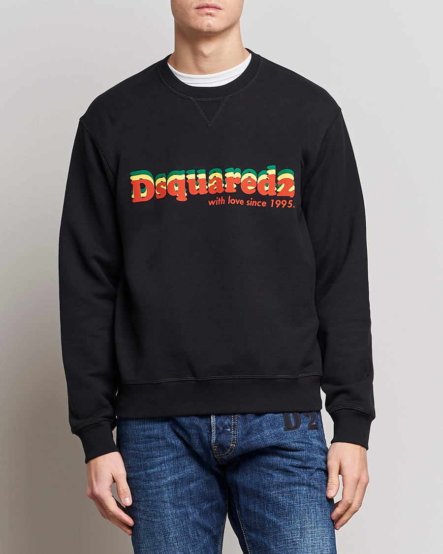 Mies | Dsquared2 | Dsquared2 | Printed Cotton Sweatshirt Black