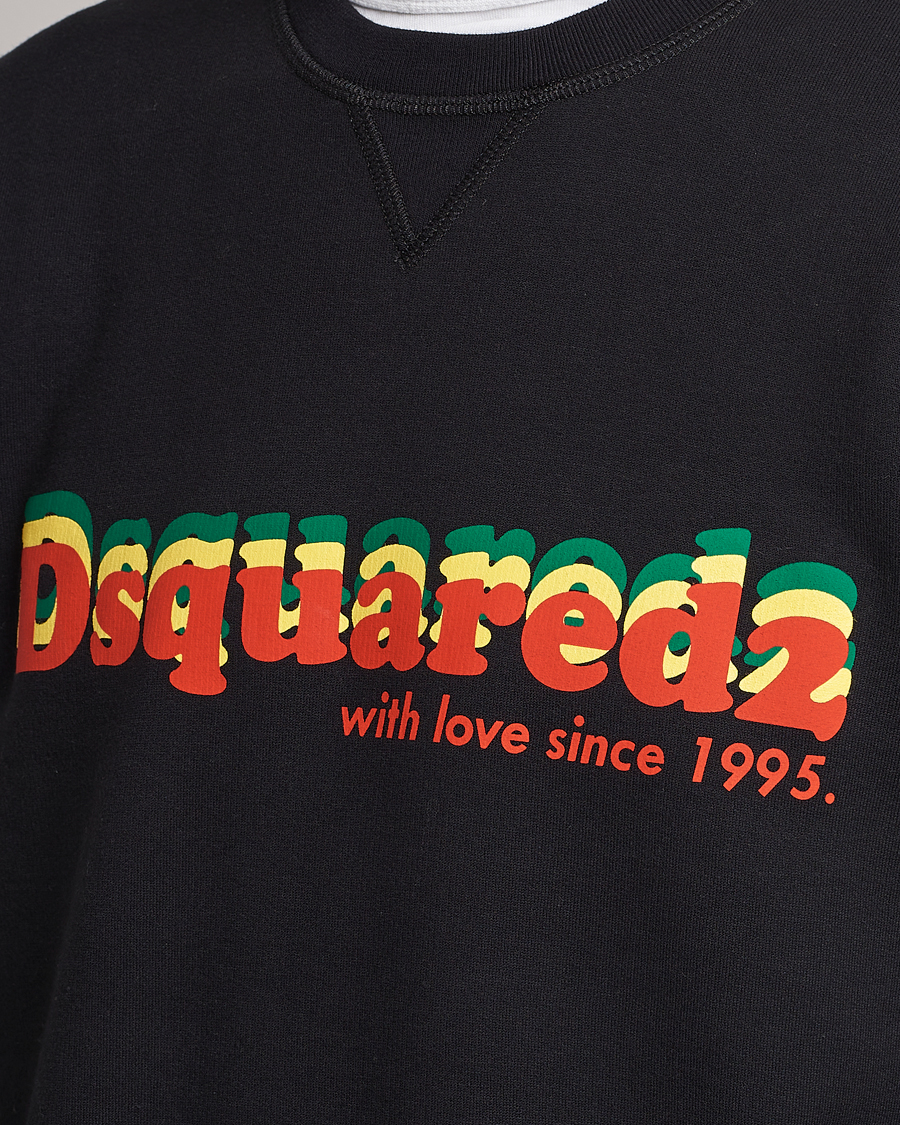 Mies | Puserot | Dsquared2 | Printed Cotton Sweatshirt Black