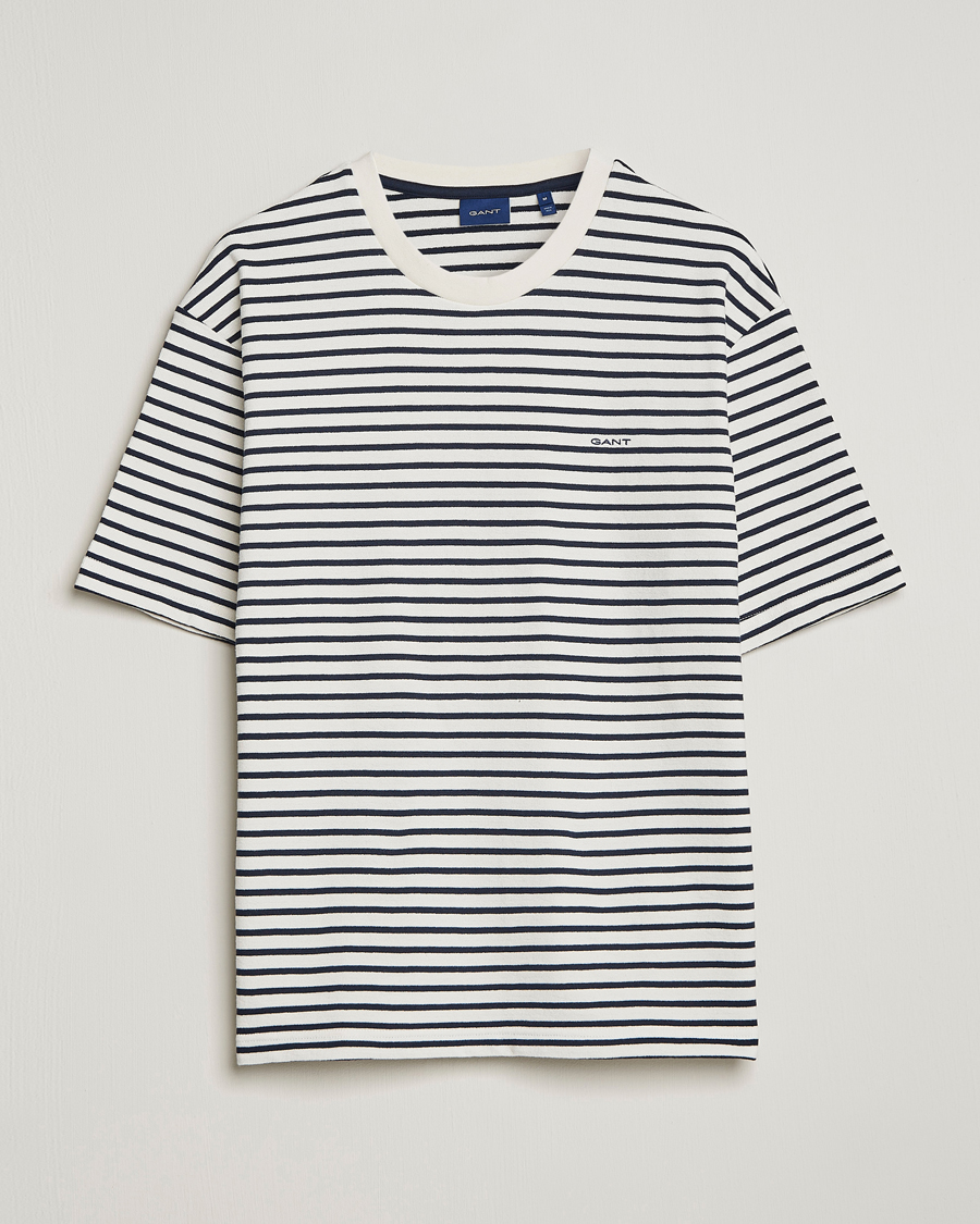 Mies | T-paidat | GANT | Stripe Heavy Tee Eavning Blue