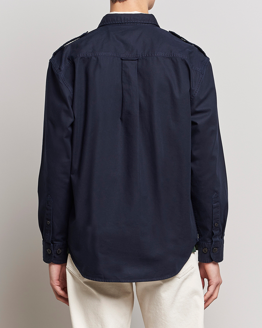 Mies | Kauluspaidat | GANT | Solid Twill Overshirt Evening Blue
