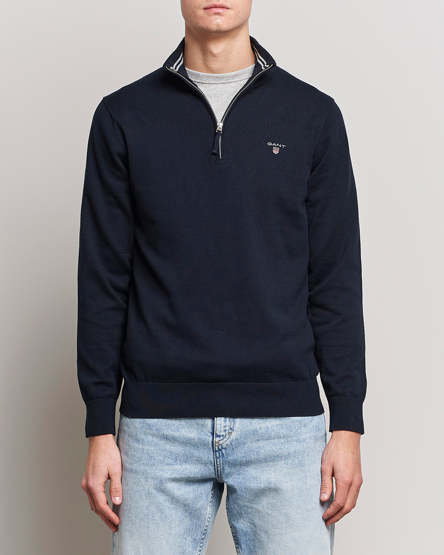 Mies |  | GANT | Classic Cotton Half-Zip Sweater Evening Blue