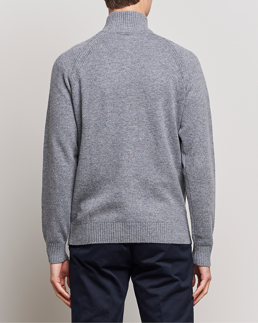 Mies | Puserot | GANT | Banner Shield Lambswool Half Zip Dark Grey Melange
