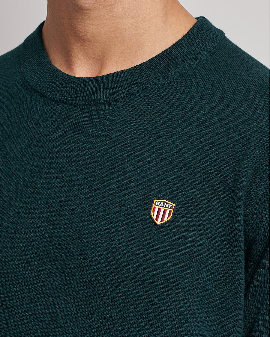 Mies | Puserot | GANT | Banner Shield Lambswool Crew Neck Ratran Green