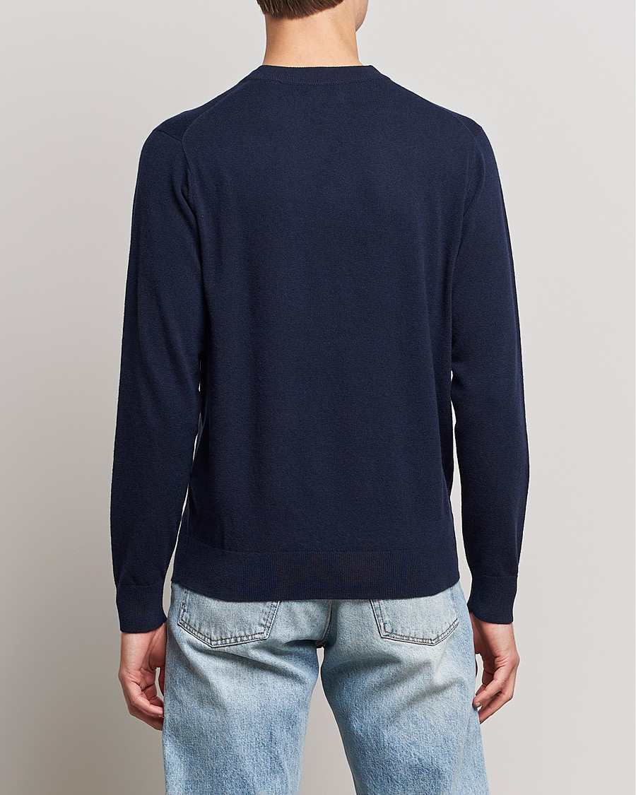 Mies | Puserot | GANT | Banner Shield Lambswool Crew Neck Eavning Blue
