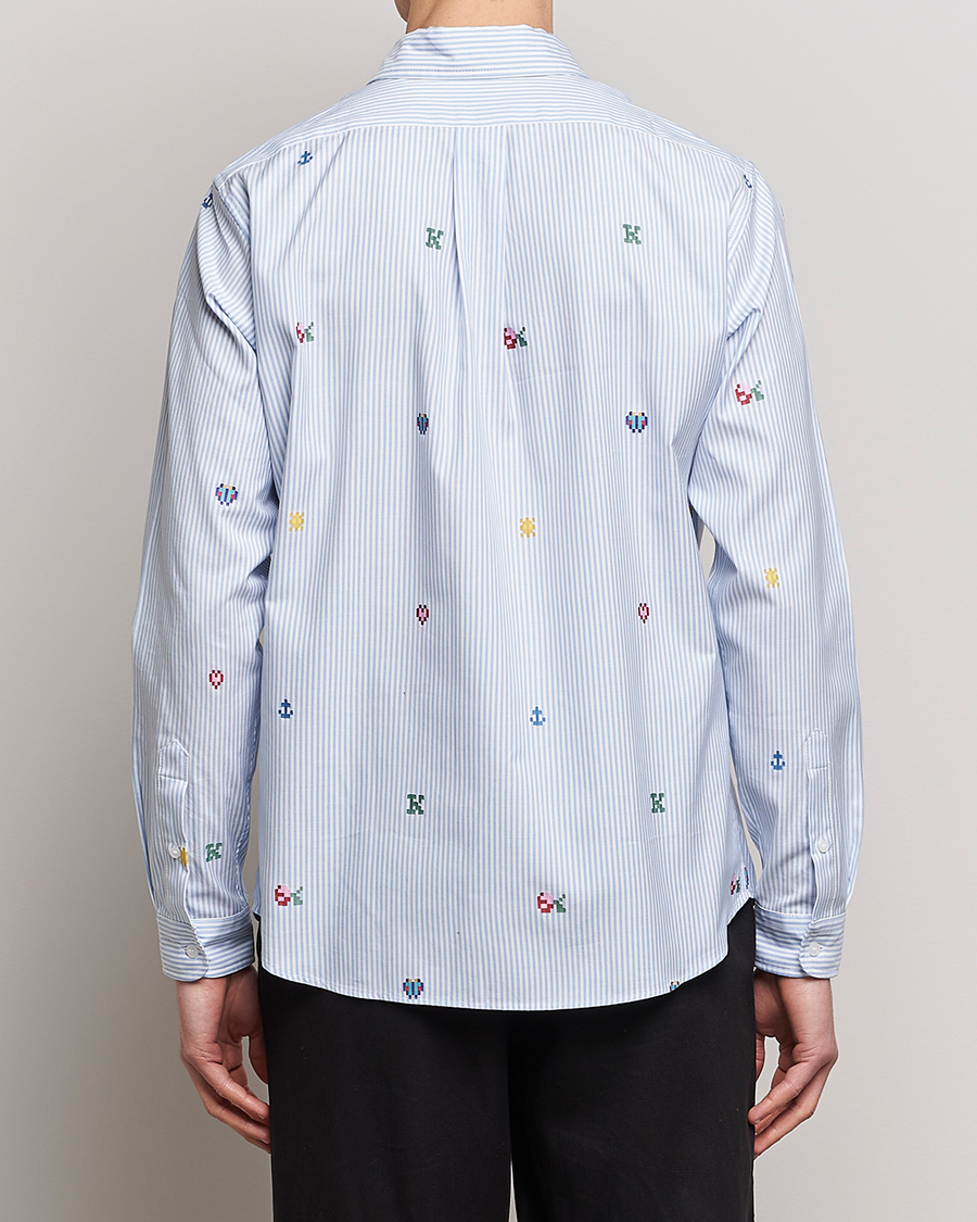 Mies | Kauluspaidat | KENZO | Pixel Striped Casual Shirt Light Blue
