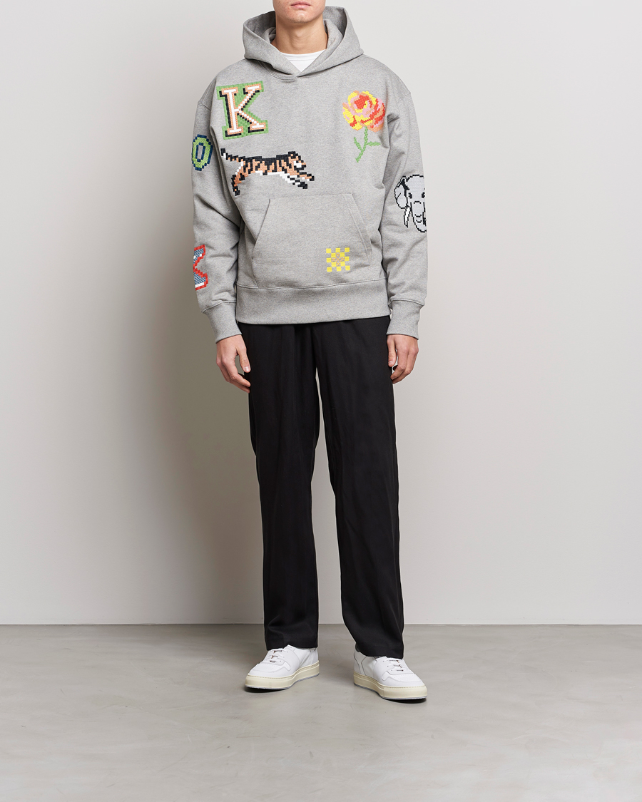 Mies | Puserot | KENZO | Pixel Oversize Hoodie Pearl Grey