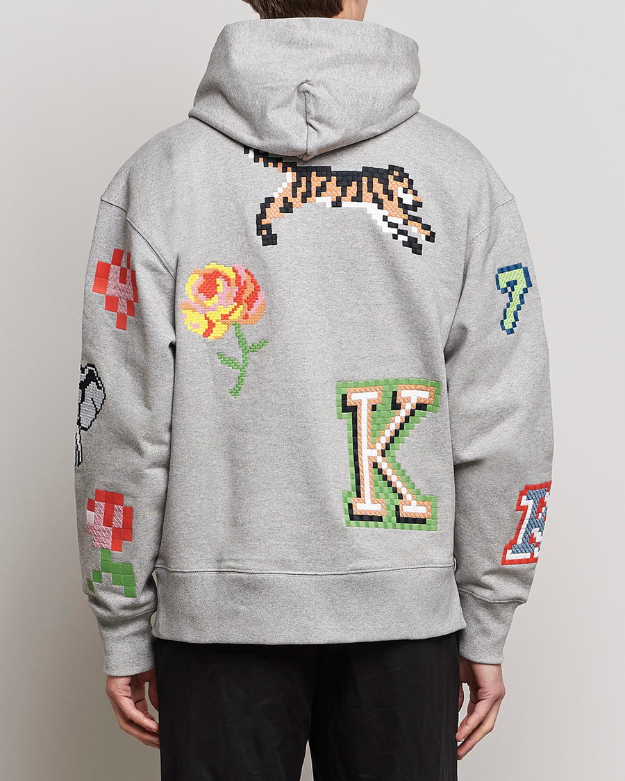 Mies | Puserot | KENZO | Pixel Oversize Hoodie Pearl Grey