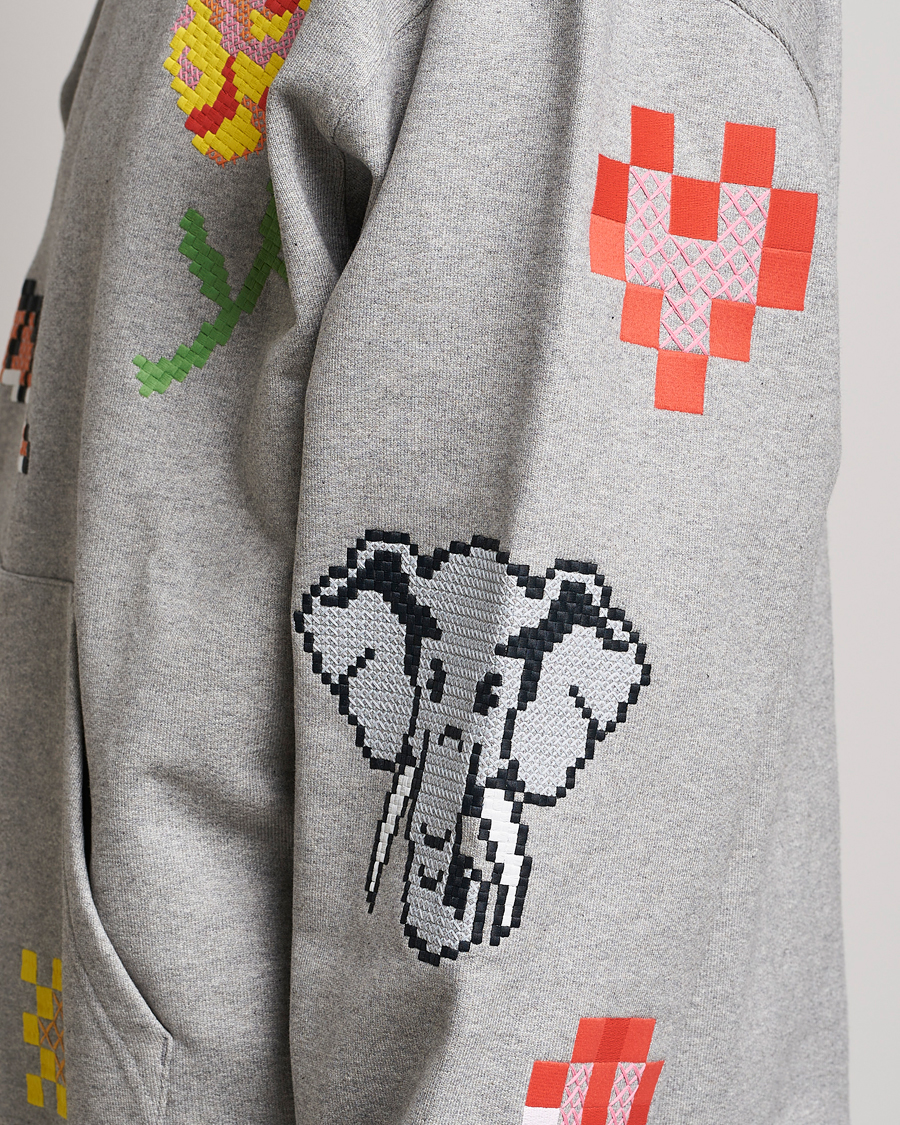 Mies | Puserot | KENZO | Pixel Oversize Hoodie Pearl Grey