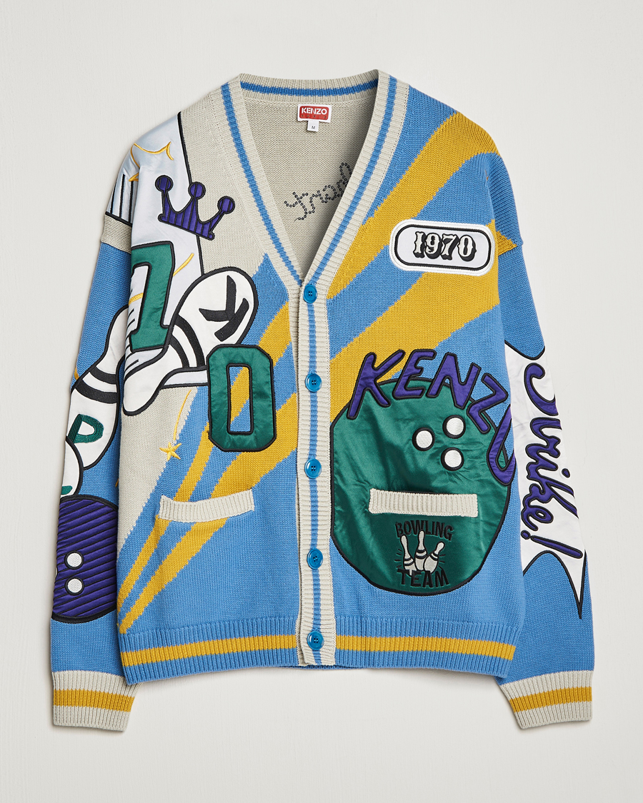 Mies | Puserot | KENZO | Bowling Elefant Cardigan Cyan