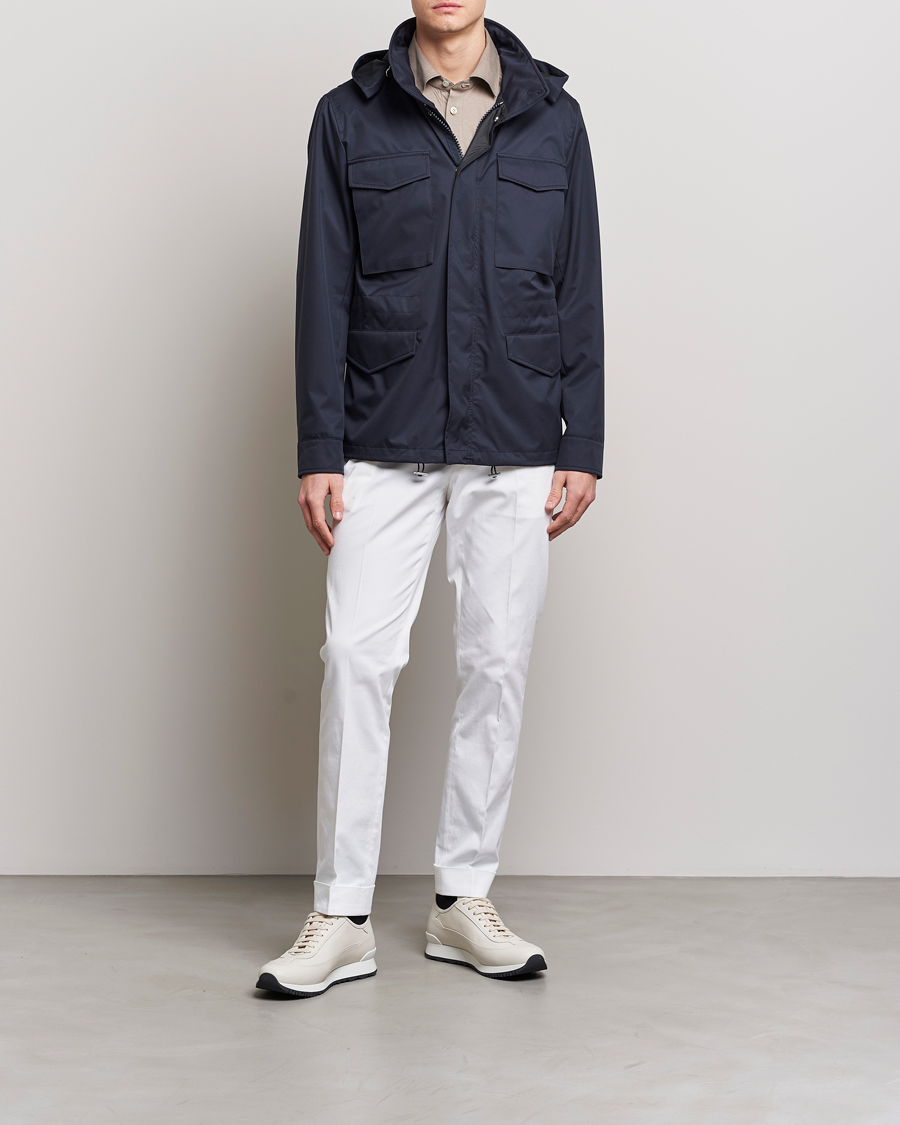 Mies | Takit | Kiton | Nylon Field Jacket Navy