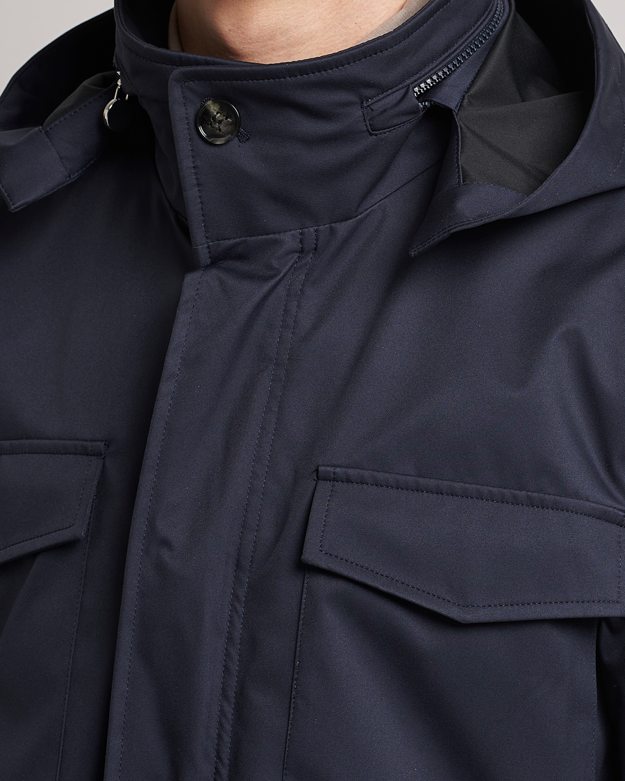 Mies | Takit | Kiton | Nylon Field Jacket Navy