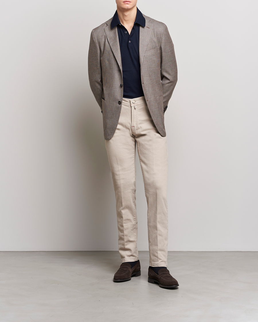 Mies | Pikkutakit | Kiton | Wool Houndstooth Blazer Beige