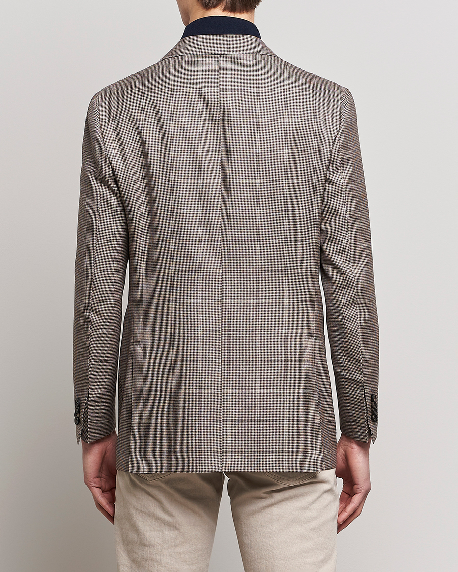 Mies | Pikkutakit | Kiton | Wool Houndstooth Blazer Beige