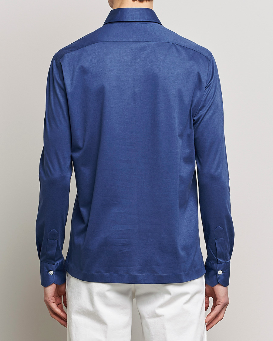 Mies | Kauluspaidat | Kiton | Popover Shirt Dark Blue