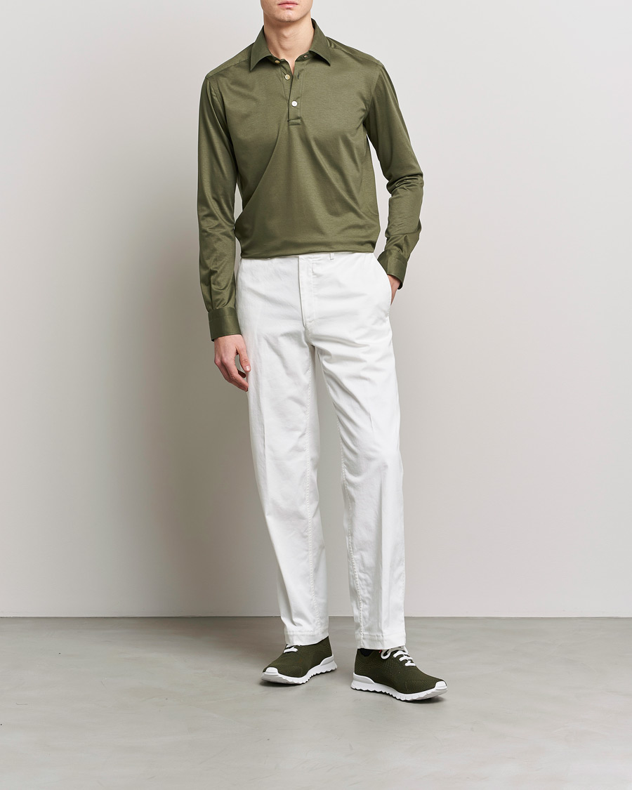 Mies | Kauluspaidat | Kiton | Popover Shirt Dark Olive
