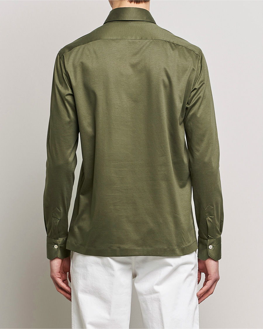 Mies | Kauluspaidat | Kiton | Popover Shirt Dark Olive