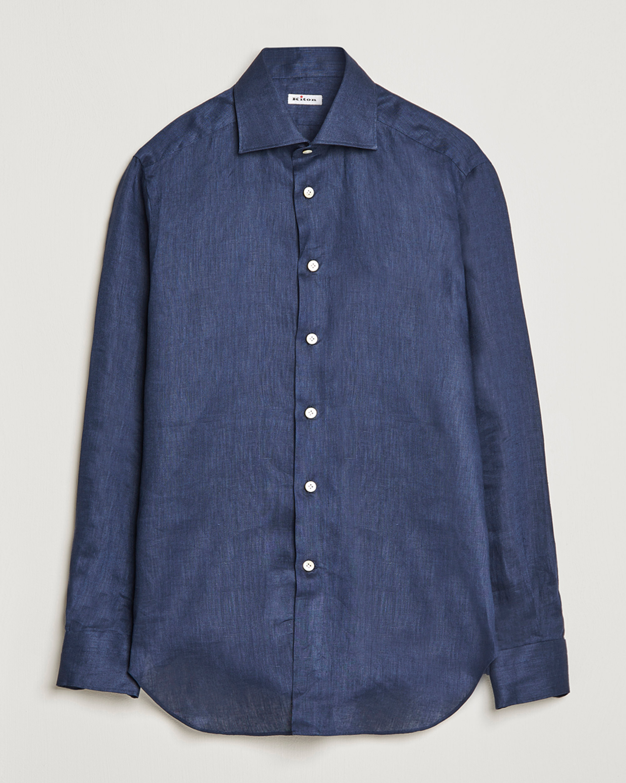 Mies | Kauluspaidat | Kiton | Linen Sport Shirt Navy