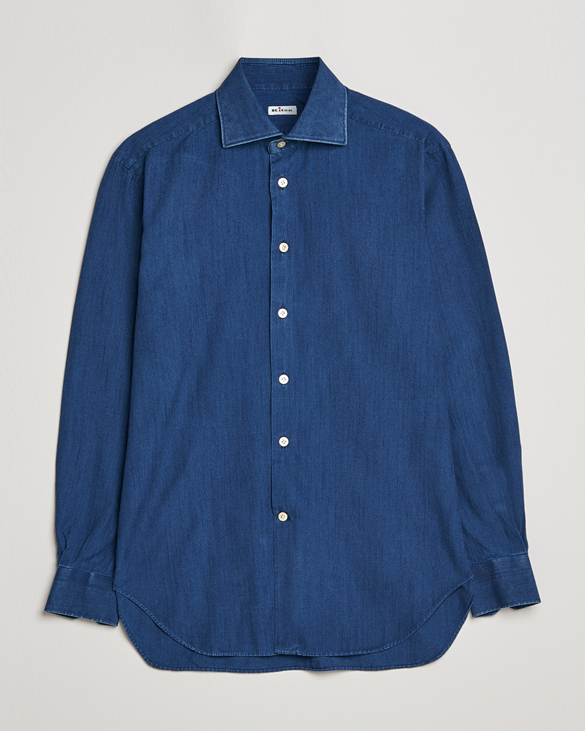Mies | Kauluspaidat | Kiton | Denim Sport Shirt Indigo Blue