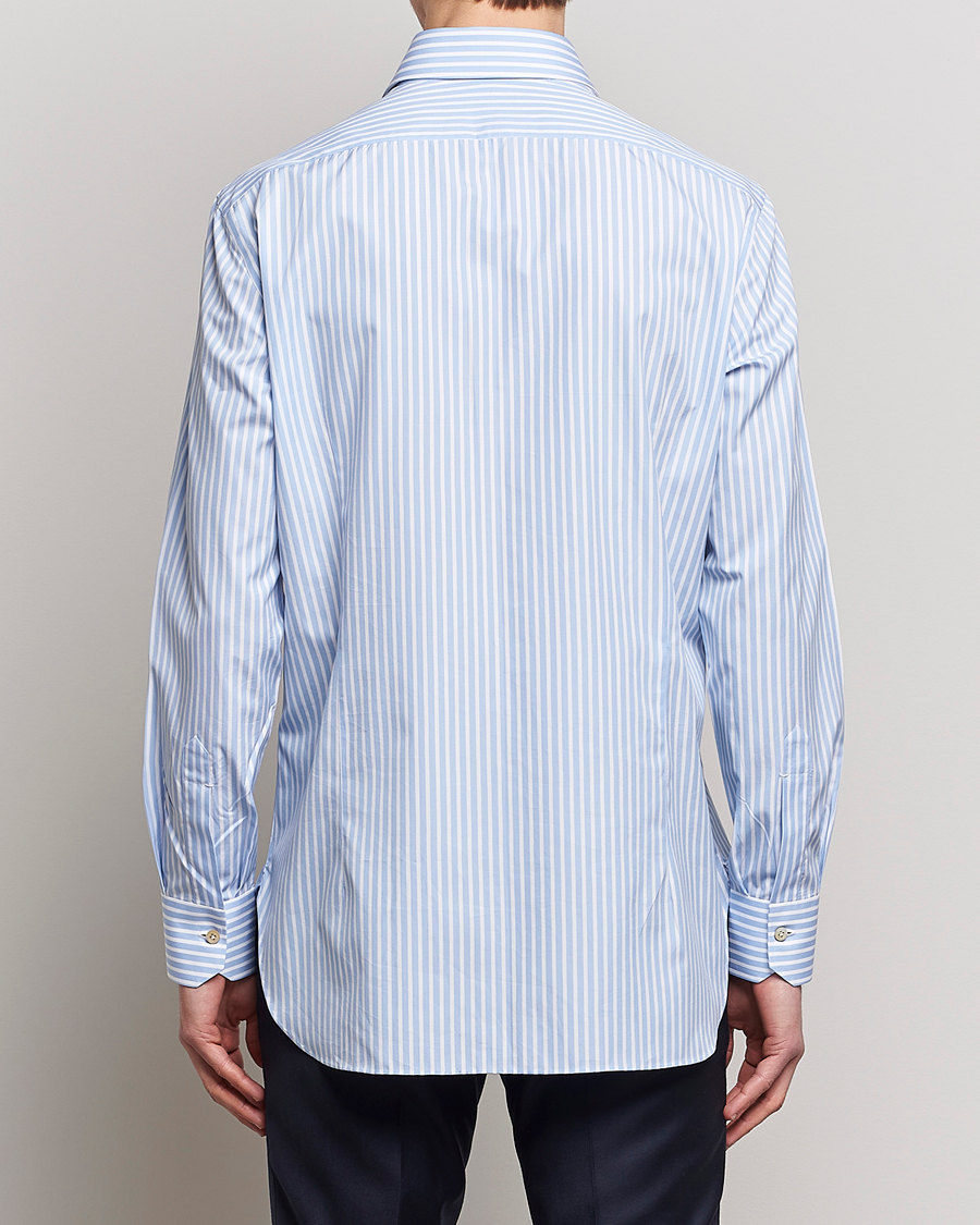 Mies | Kauluspaidat | Kiton | Slim Fit Striped Dress Shirt Light Blue