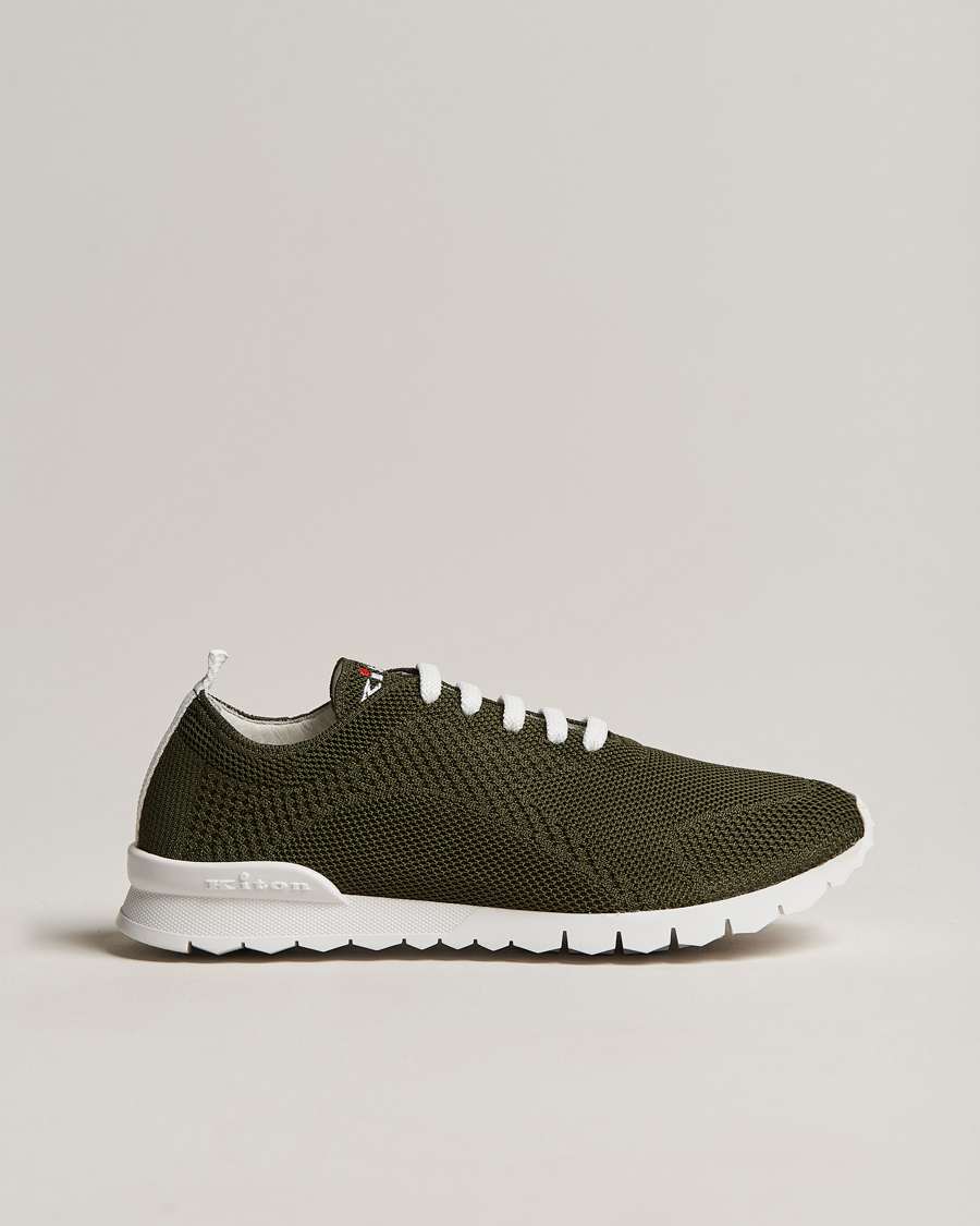 Mies | Kiton Mesh Running Sneakers Dark Olive | Kiton | Mesh Running Sneakers Dark Olive