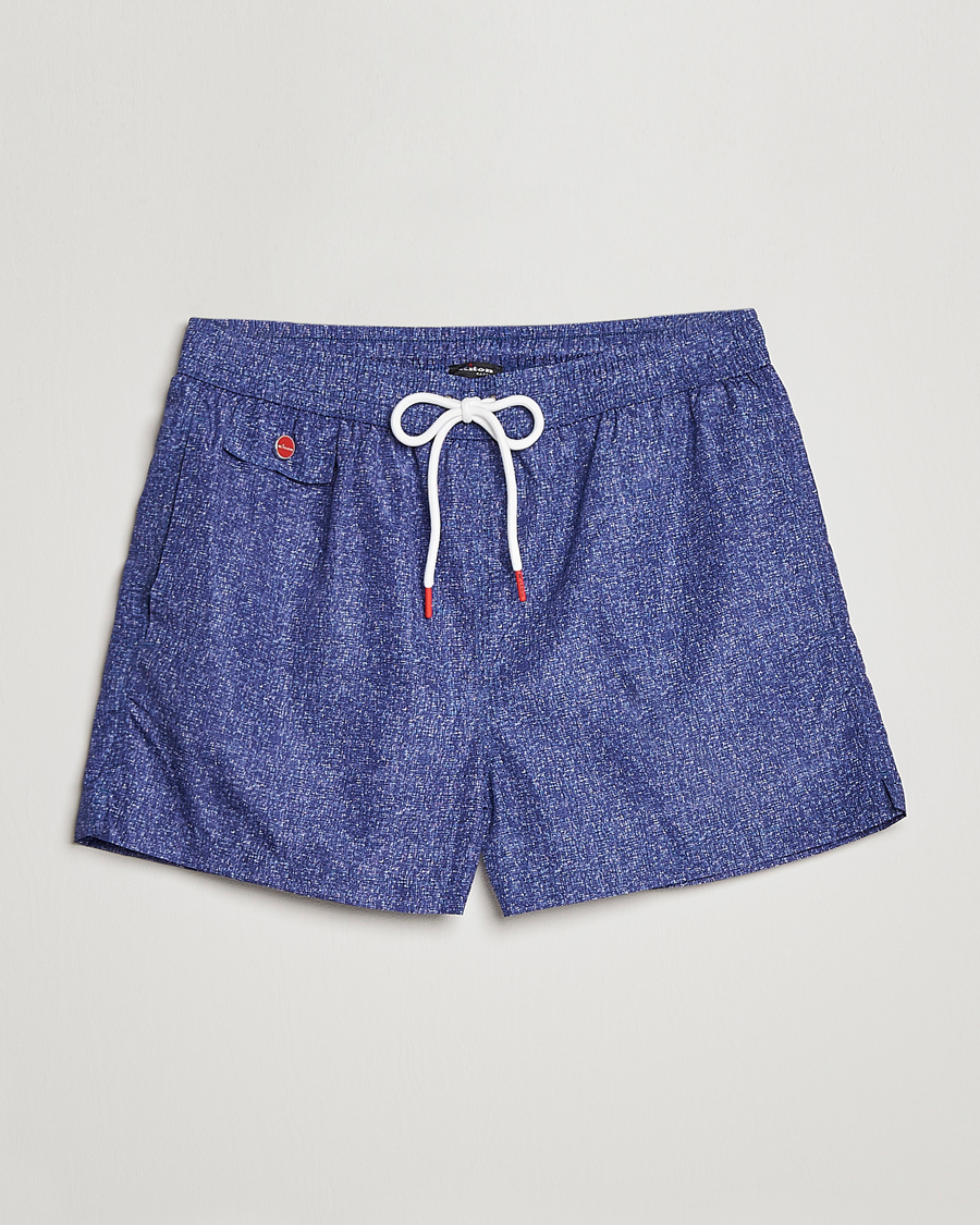 Mies | Uimahousut | Kiton | Printed Swim Trunks Navy Melange