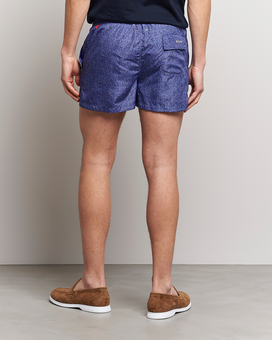 Mies | Uimahousut | Kiton | Printed Swim Trunks Navy Melange