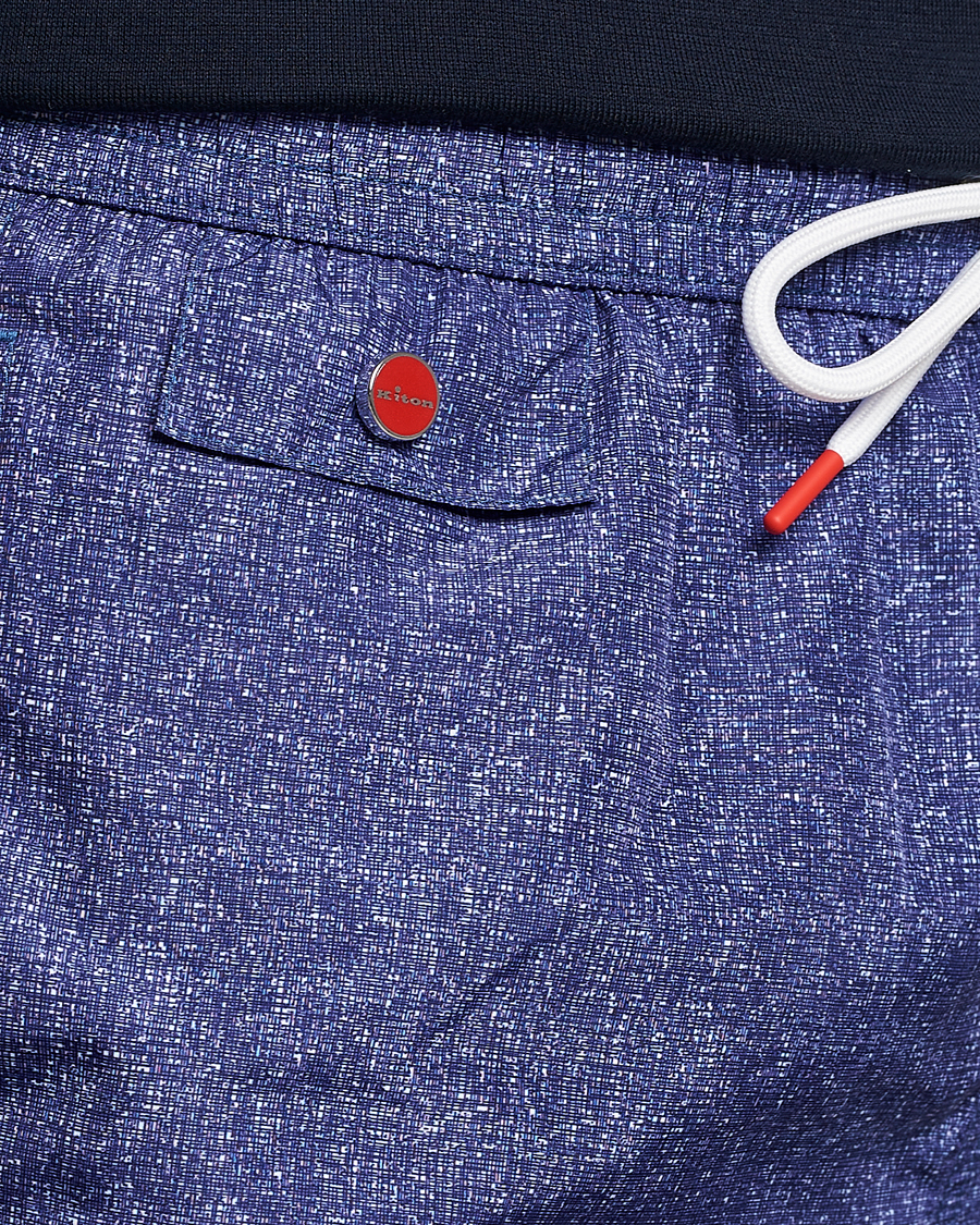 Mies | Uimahousut | Kiton | Printed Swim Trunks Navy Melange