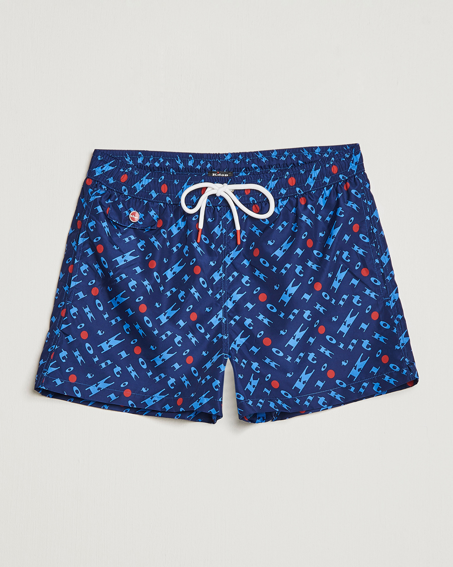 Mies | Uimahousut | Kiton | Printed Swim Trunks Navy