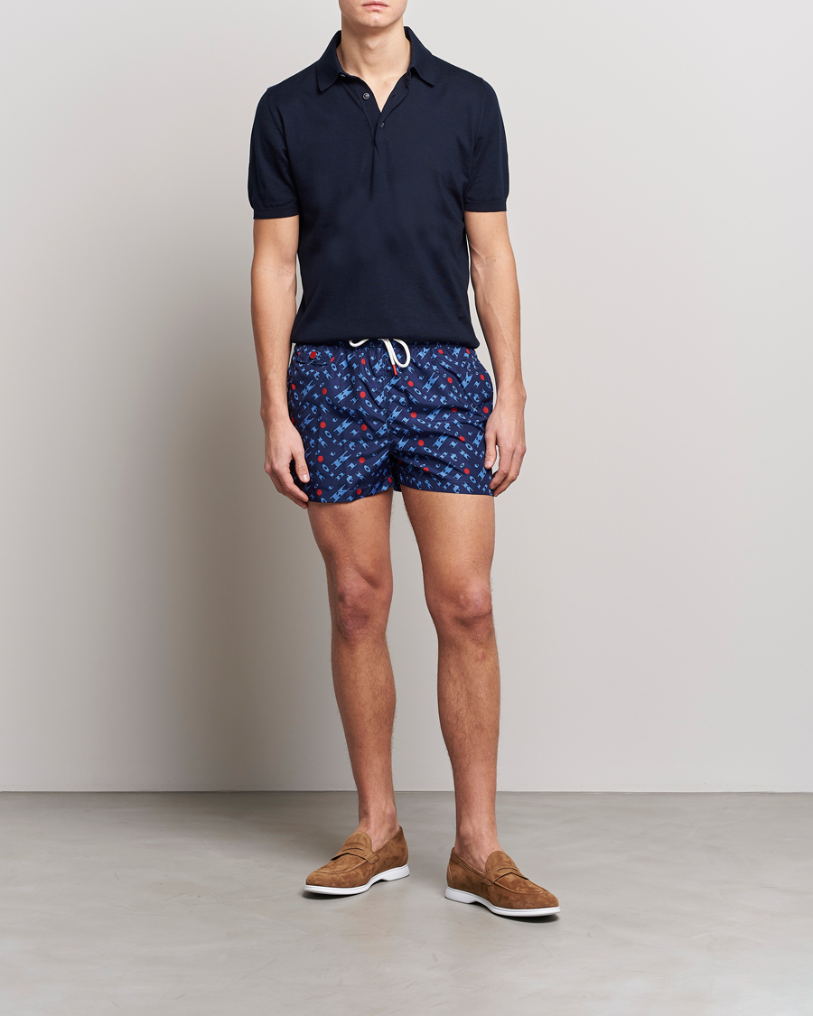 Mies | Uimahousut | Kiton | Printed Swim Trunks Navy