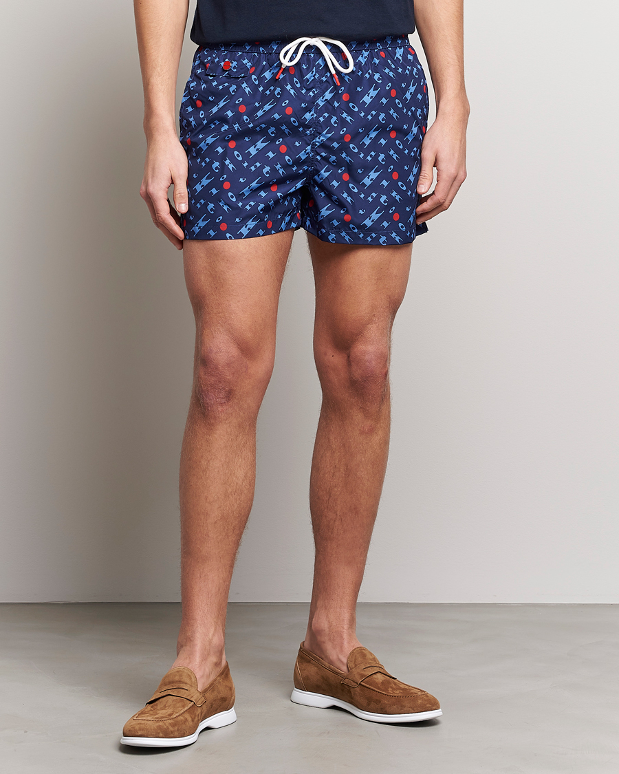 Mies | Uimahousut | Kiton | Printed Swim Trunks Navy