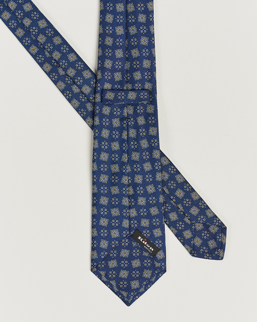 Mies |  | Kiton | Printed Silk Tie Navy