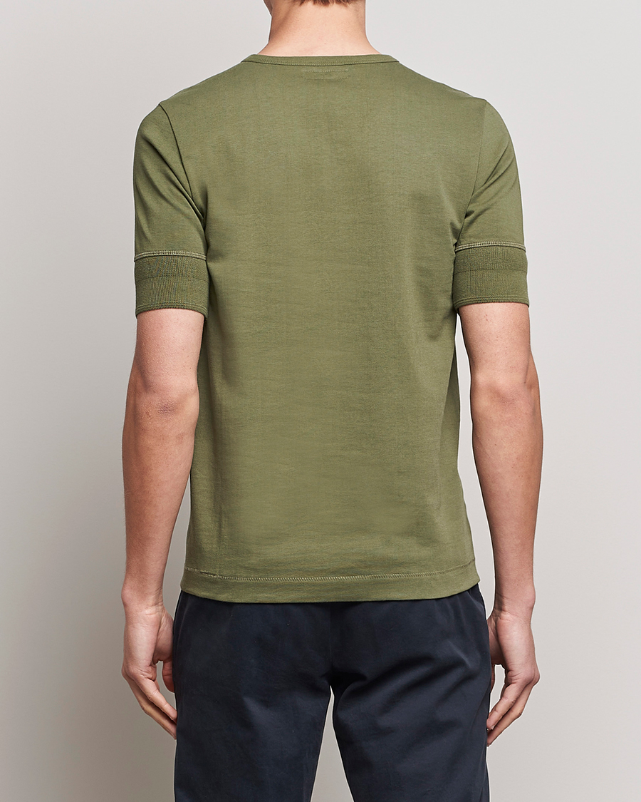 Mies | T-paidat | Merz b. Schwanen | Short Sleeve Organic Cotton Henley Army